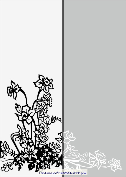 пескоструйный риунок Цветы №1501